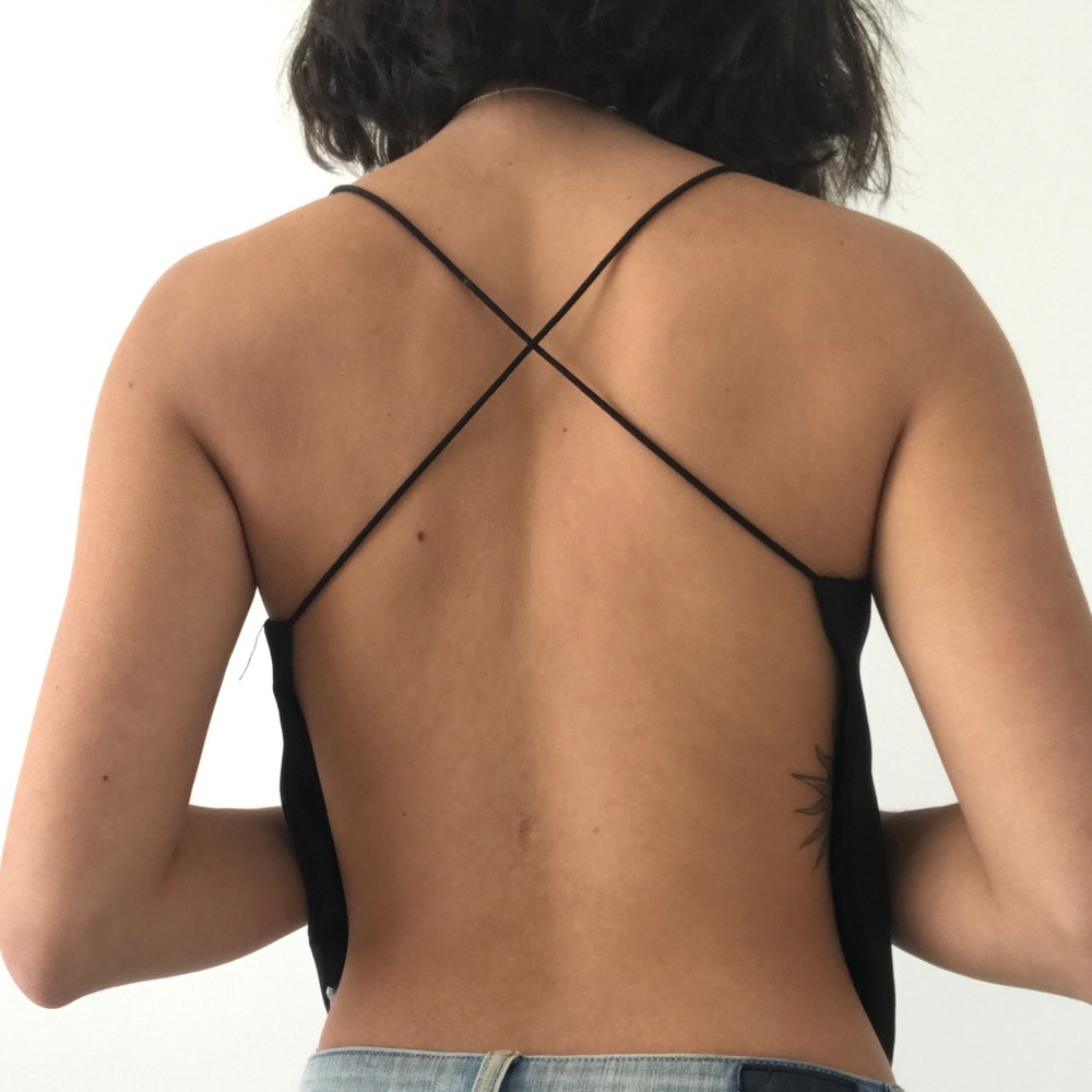 black open back top